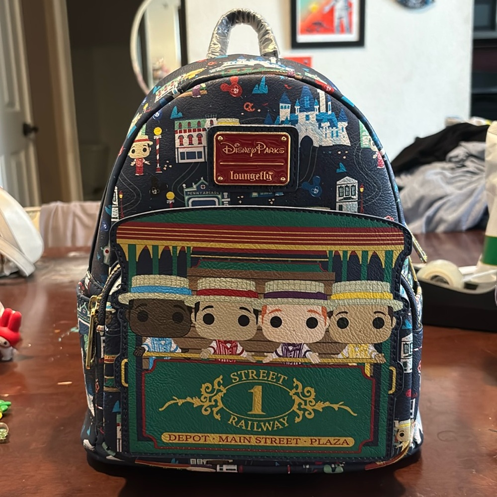 NEW Disney Dapper Dans Loungefly Mini Backpack Disneyland Main Street Trolley